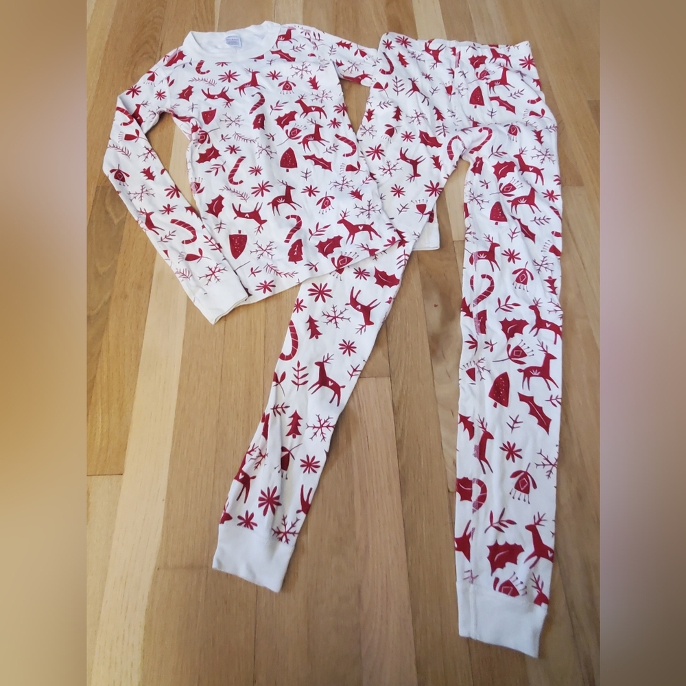 Hanna Andersson Organic Pajamas Holiday Christmas girls size 12